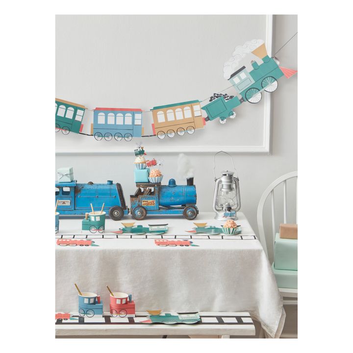 Gobelets en carton train en 6 couleurs - Set de 8 | Vert kaki- Image produit n°1