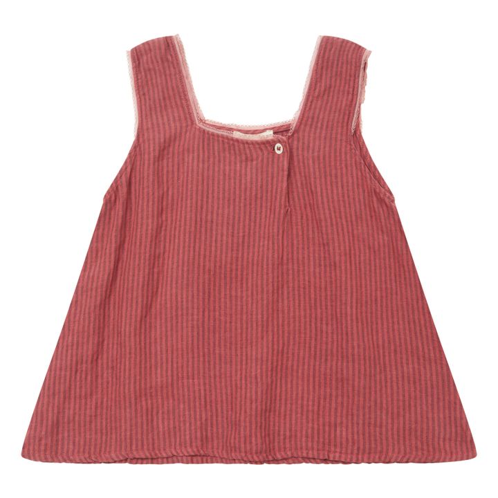Adenia Striped Linen Top Red- Product image n°0