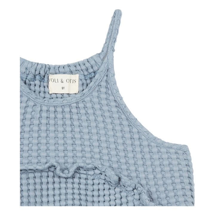 Aysu Organic Cotton Waffle Dress | Azul Gris- Imagen del producto n°2