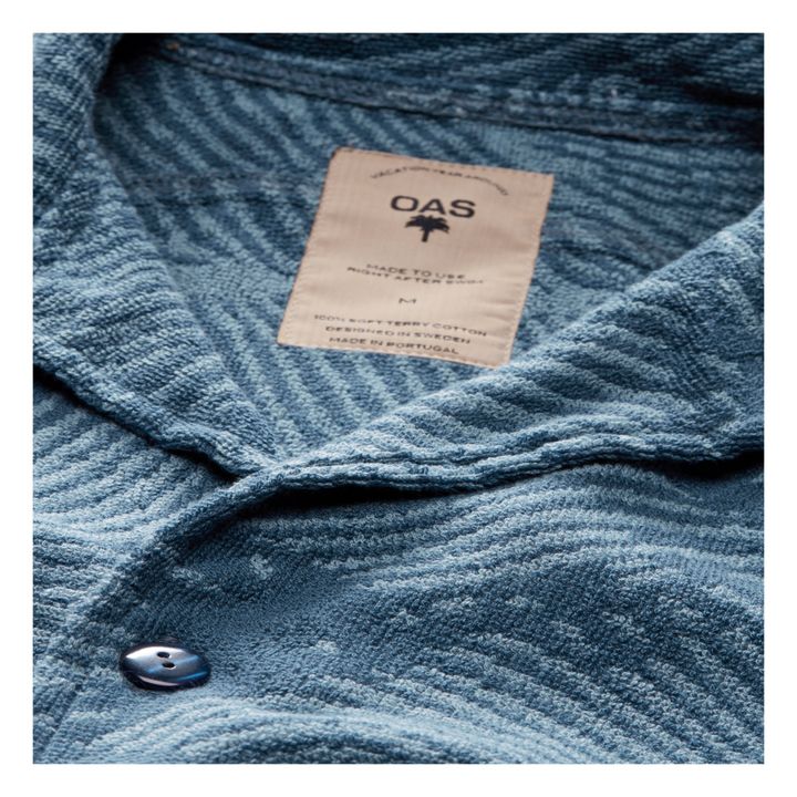 Kurzes-Hemd Wavy Cuba - Herrenkollektion - | Indigoblau- Produktbild Nr. 1