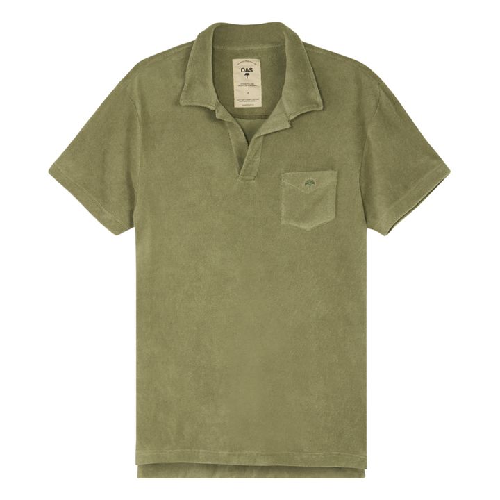 Polo Eponge - Collection Homme - Vert kaki- Image produit n°0