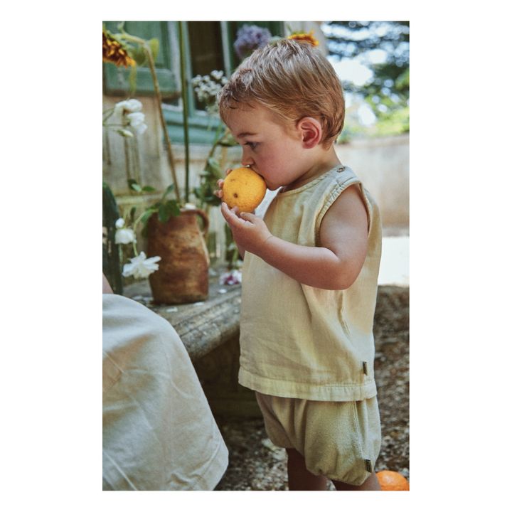 Ceylon Double Organic Cotton Muslin Tank Top | Ecru- Product image n°1