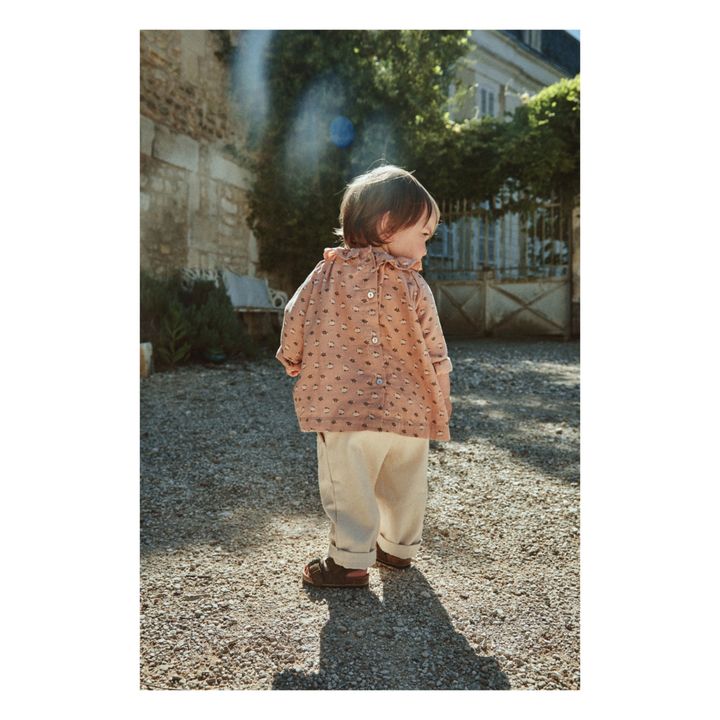 Grapefruit Organic Cotton Denim Trousers | Ecru- Product image n°1