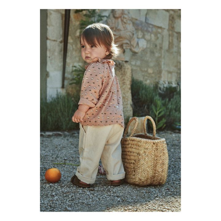 Grapefruit Organic Cotton Denim Trousers | Ecru- Product image n°2