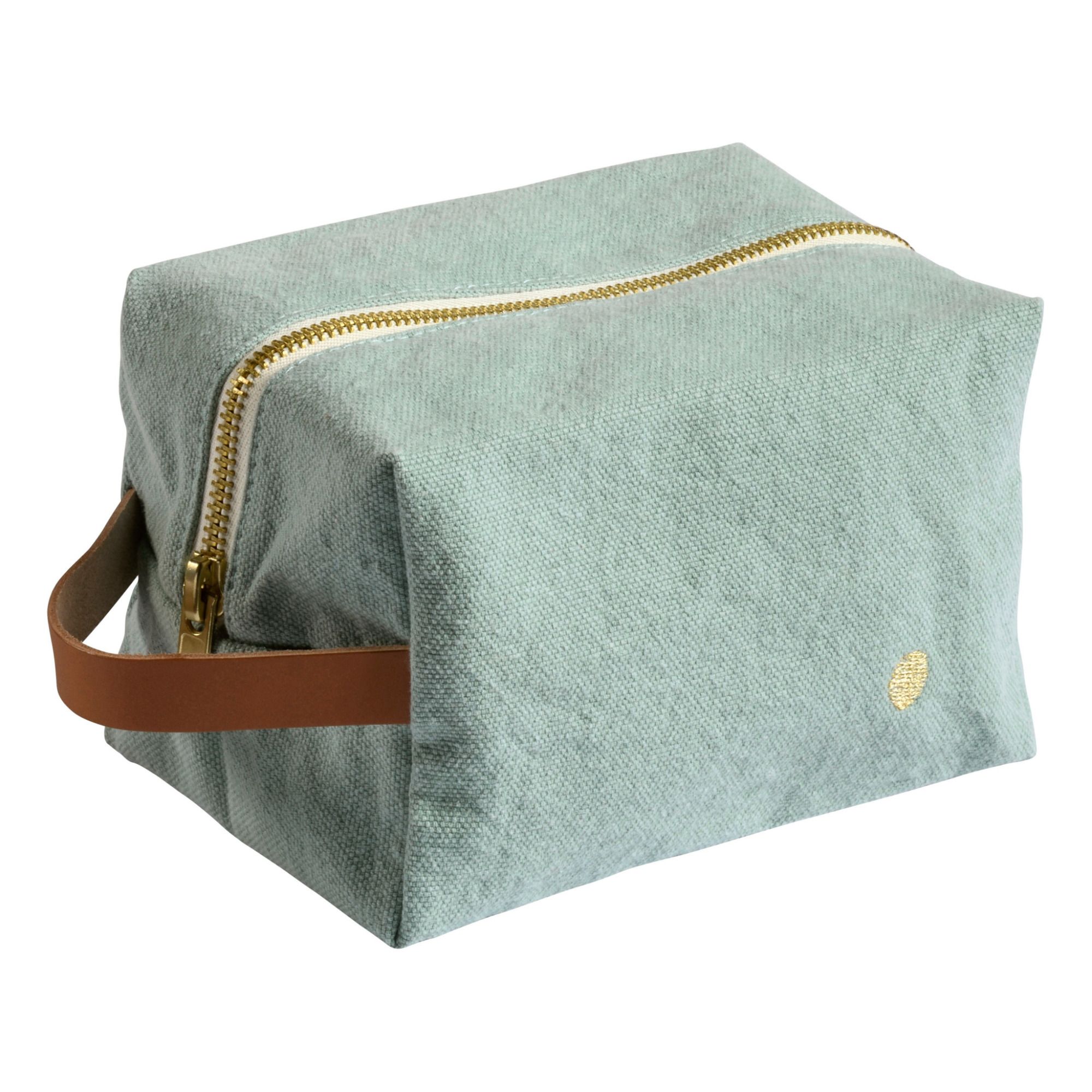 Estuche cube Iona de algodón orgánico | Verde Celedón- Imagen del producto n°0