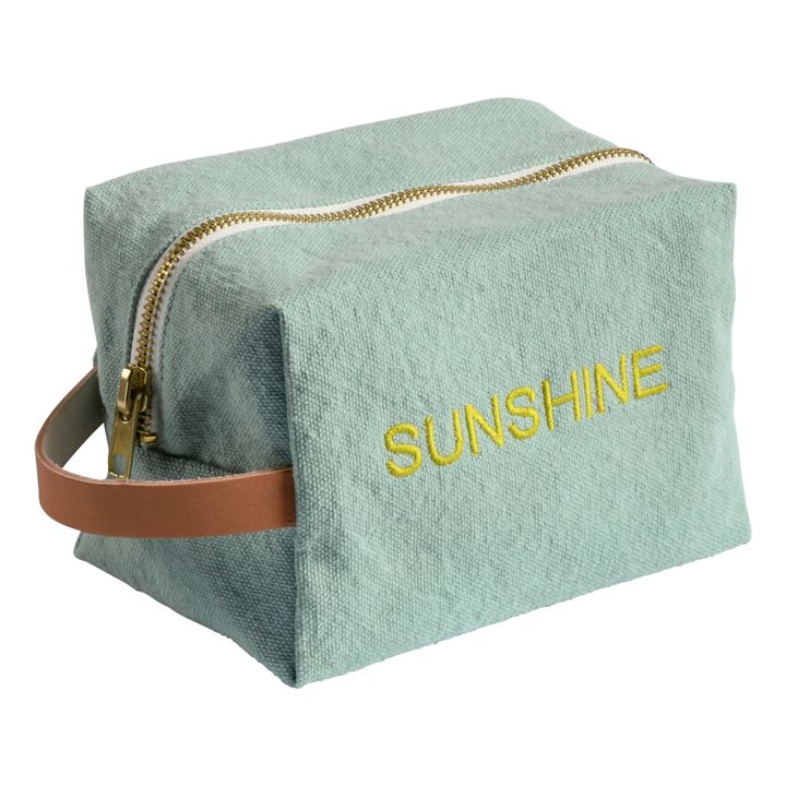 Tousse cube Sunshine en coton bio | Vert céladon- Image produit n°0