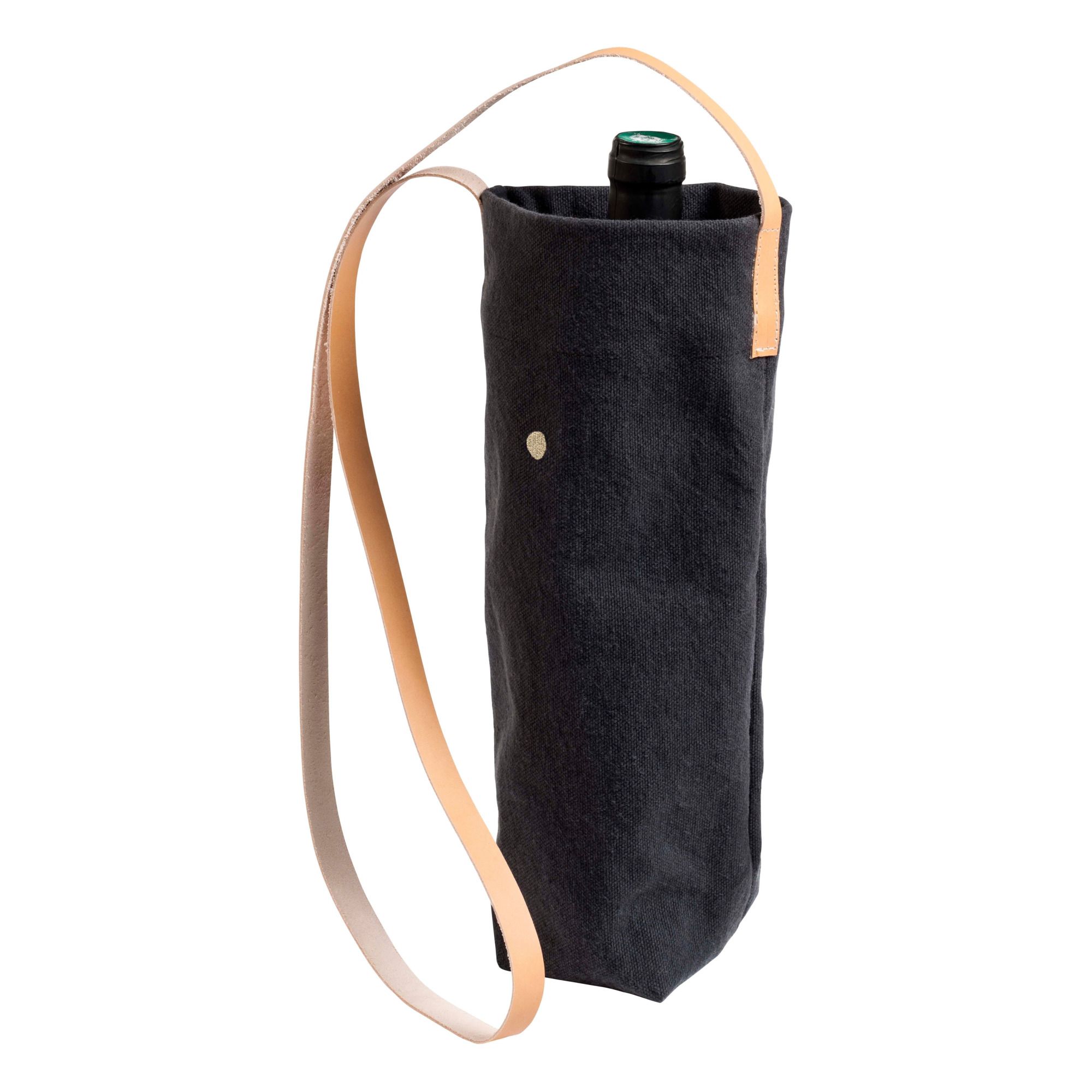 Bolsa para botellas Iona de algodón orgánico | Negro- Imagen del producto n°0