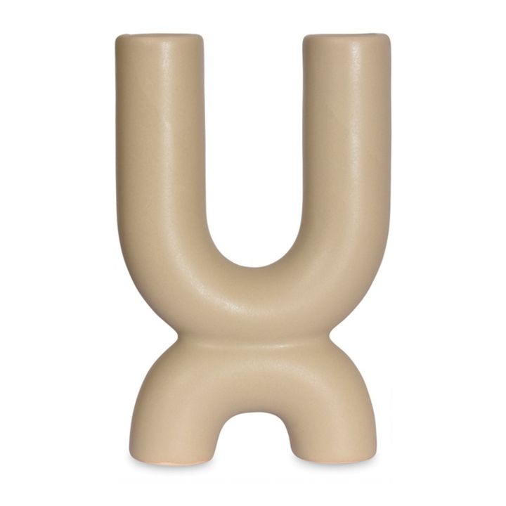 Bougeoir en céramique | Beige- Image produit n°0