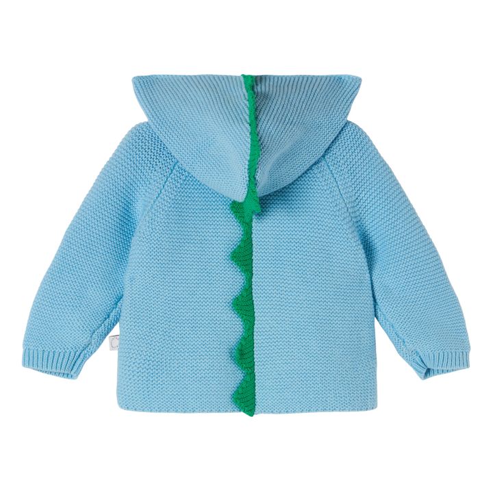 Gilet Capuche Piques Coton Bio Bleu- Image produit n°1