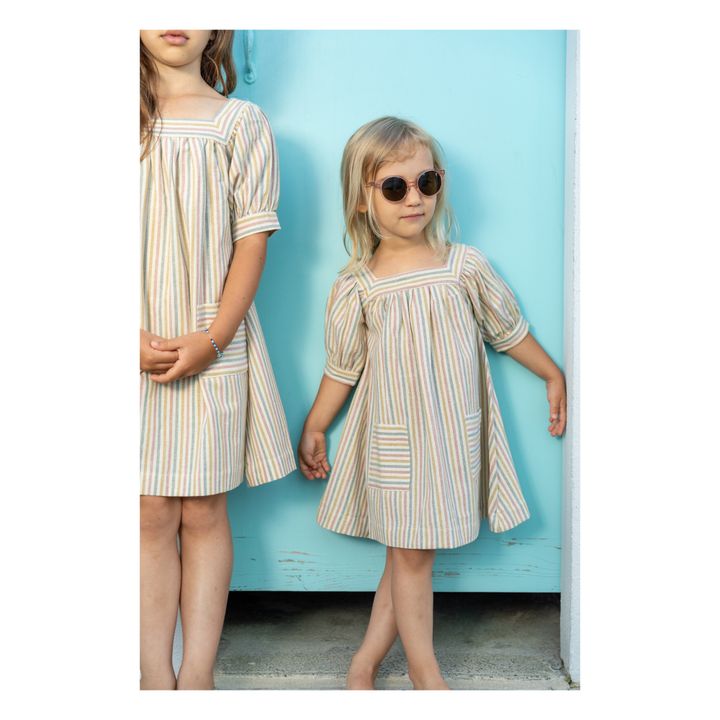 Nora Striped Dress Ecru- Product image n°0