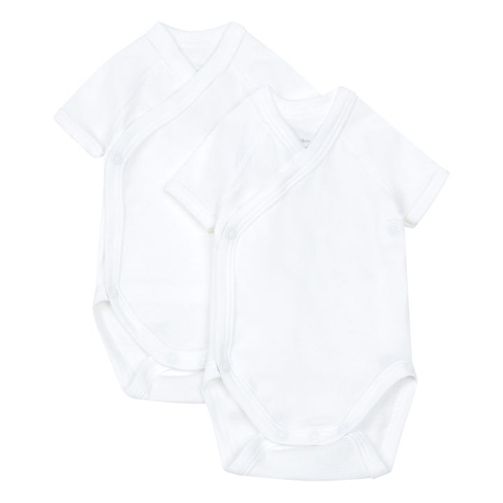 Lot 2 Bodies Unis Coton Bio Blanc- Image produit n°0