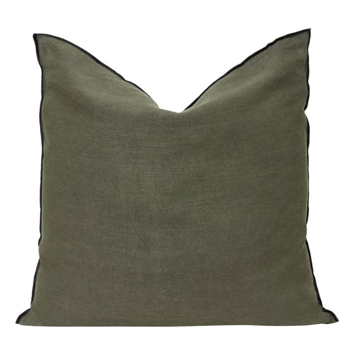 Coussin Vice versa black line en lin lavé stone washed | Crocodile- Image produit n°2