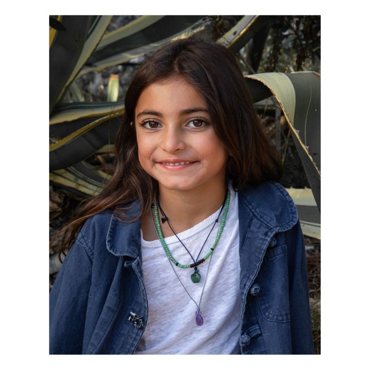 Collier Puka Perle de Verre - Collection Enfant | Jaune- Image produit n°1