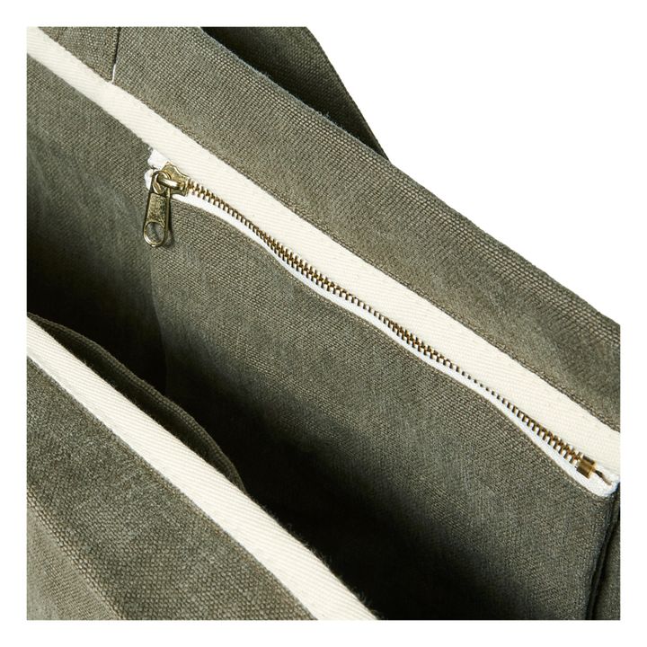 Shopper aus Leinen | Khaki- Produktbild Nr. 6
