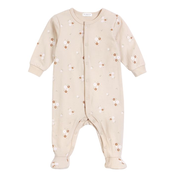 Pyjama à Pieds Floral Beige- Image produit n°0