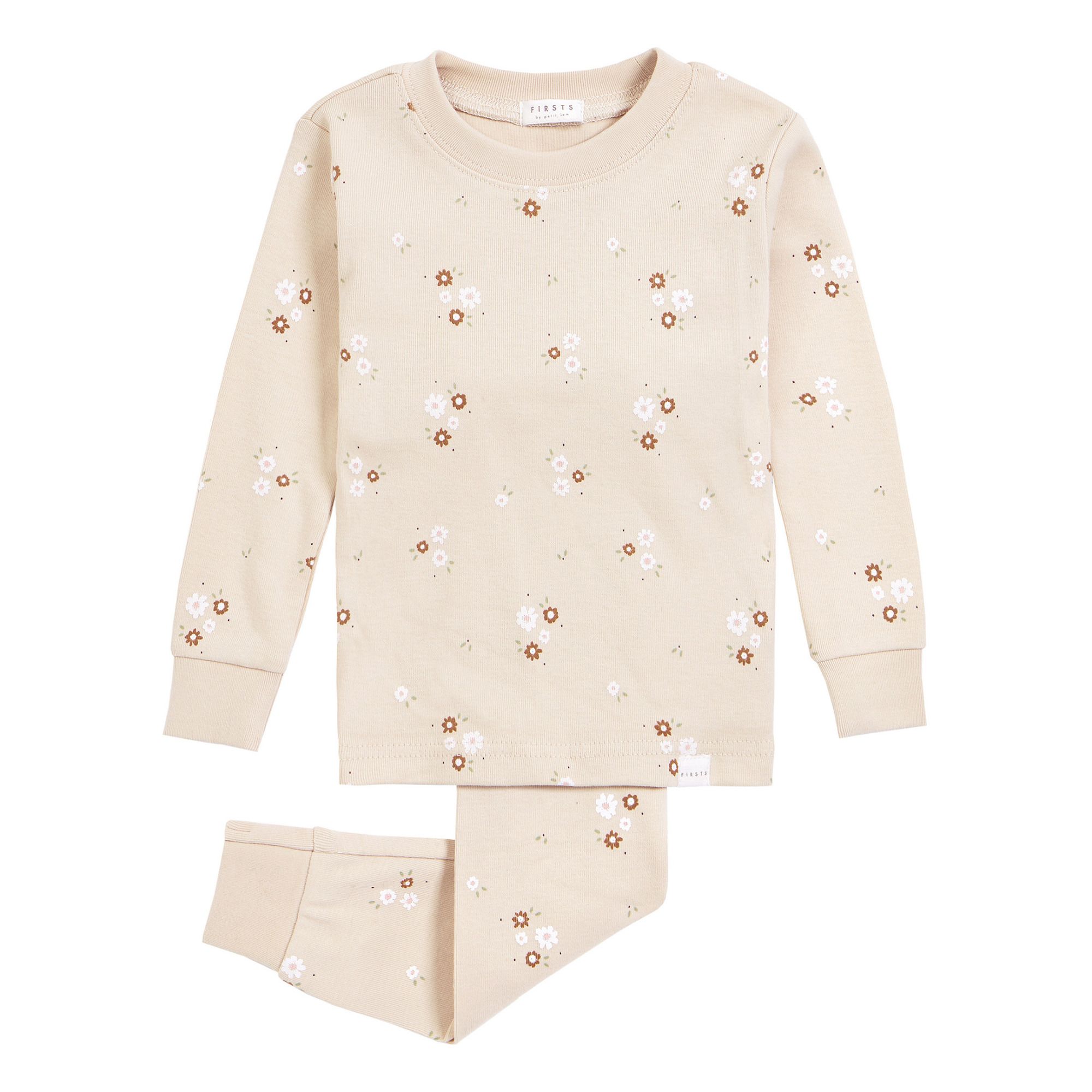 Pyjama Deux Pièces Floral Beige- Image produit n°0
