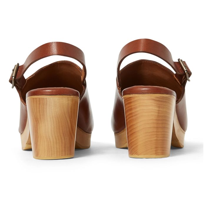Zuecos Zagreb de cuero Caramelo- Imagen del producto n°4