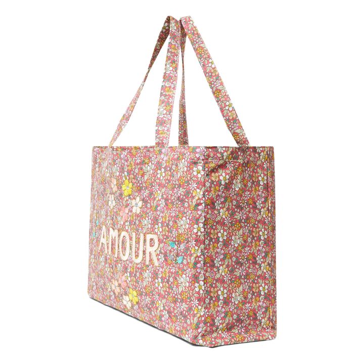 Grand cabas brodé Amour - CSAO x Smallable | Rose- Image produit n°1