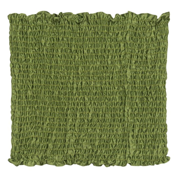 Top Popeline Smockée Vert- Image produit n°0