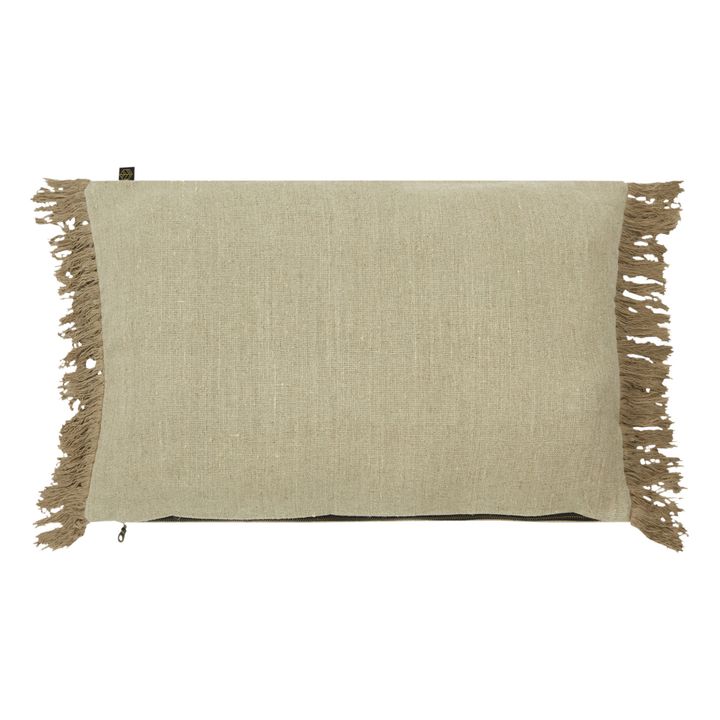 Wani Linen Fringed Cushion Cover | Natural- Imagen del producto n°2