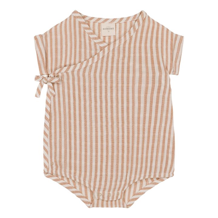 Organic Cotton Muslin Cloud Romper | Terracotta- Product image n°0