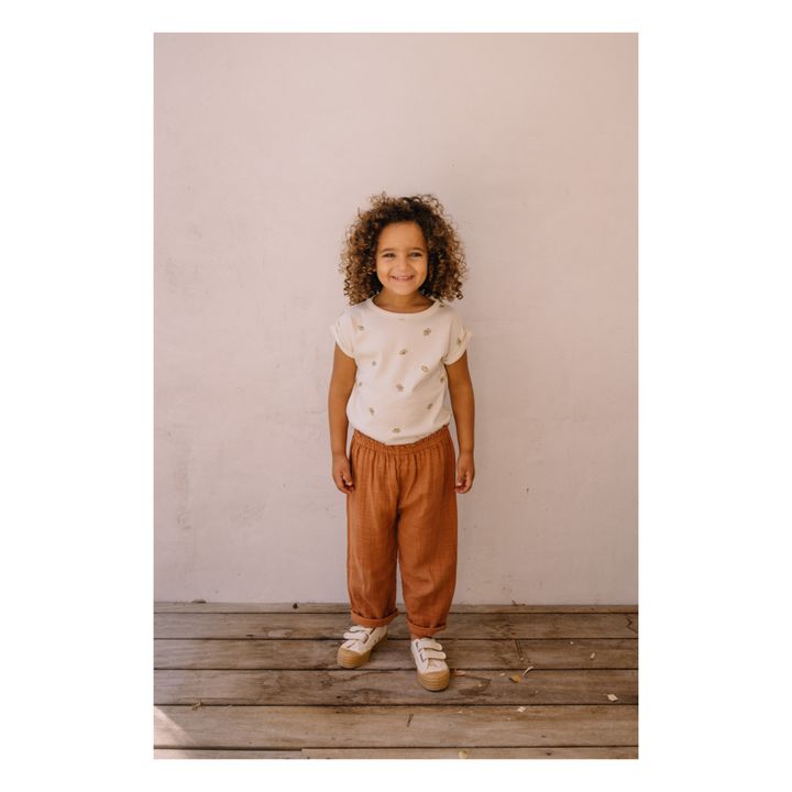 Cousin Organic Cotton Muslin Trousers Caramel- Product image n°1
