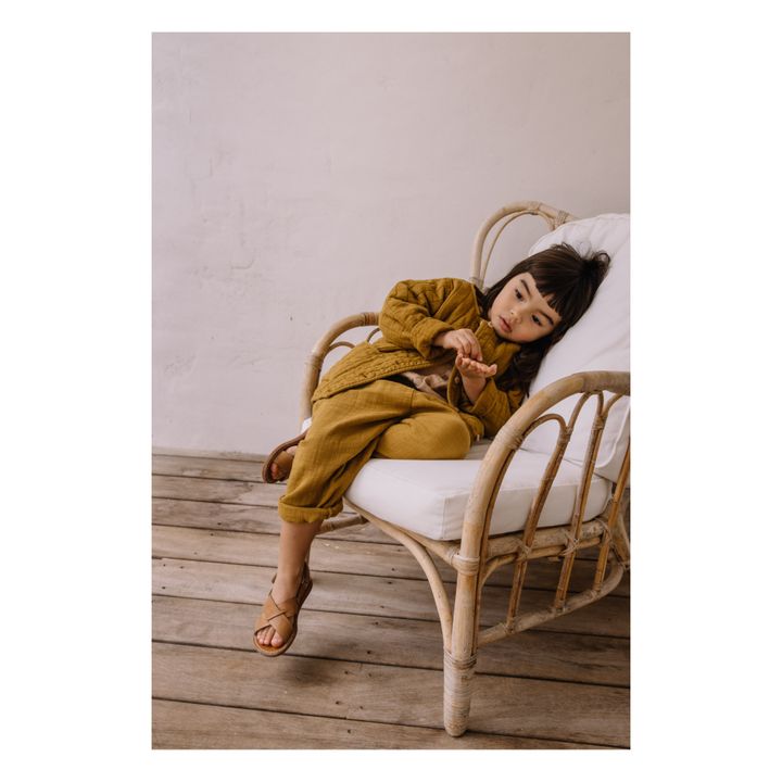 Cousin Organic Cotton Muslin Trousers Ochre- Product image n°2