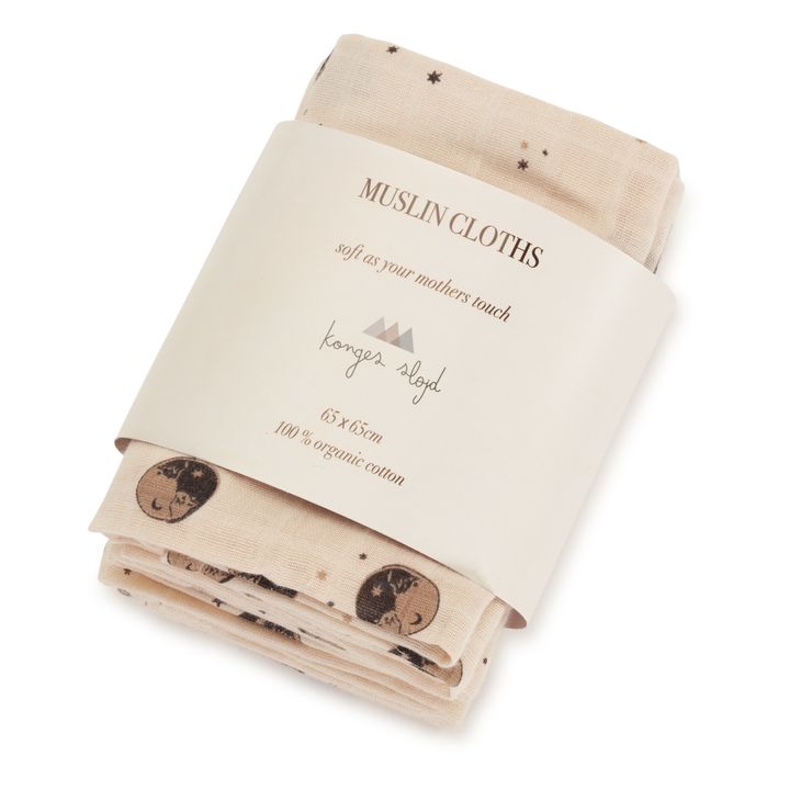 Langes en coton bio - Set de 3 Ecru- Image produit n°0