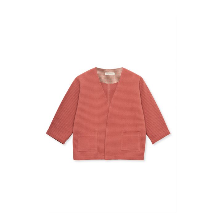 Veste Coton Bio Gaufré Tibet Terracotta- Image produit n°0