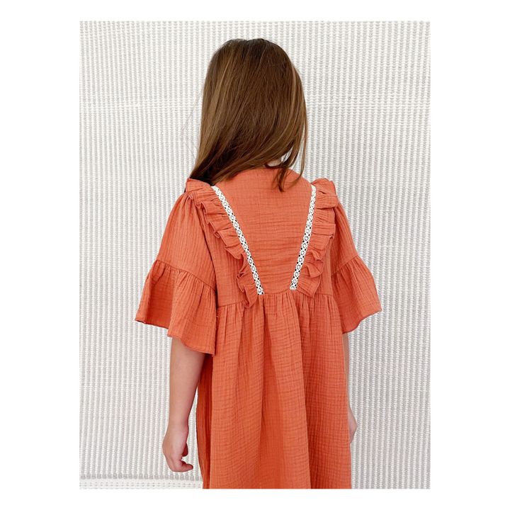Vestido gasa de algodón orgánico Ernestine | Óxido- Imagen del producto n°4