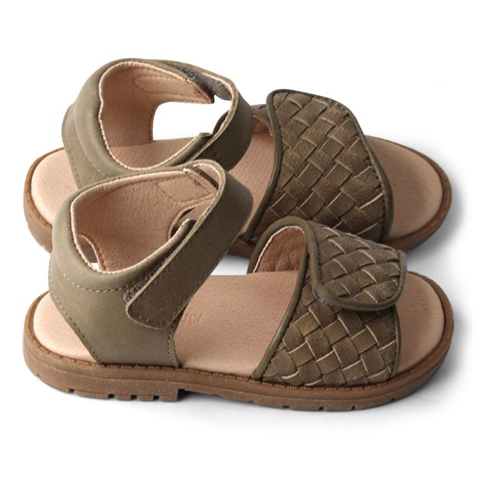 Sandales Tissées Vert kaki- Image produit n°1