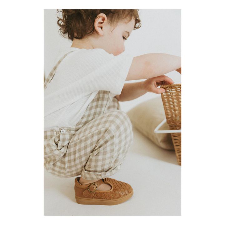 Scarpe da ginnastica, modello: T-Bar, tessute | Naturale- Immagine del prodotto n°1