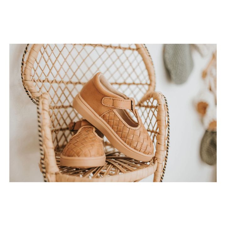 Scarpe da ginnastica, modello: T-Bar, tessute | Naturale- Immagine del prodotto n°4