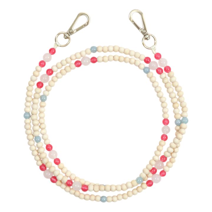 Cordón bolitas de madera Arielle | Rosa- Imagen del producto n°0