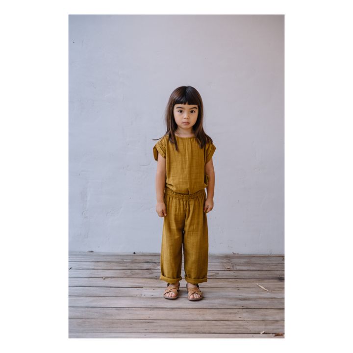 T-Shirt Gaze de Coton Bio Praslin Ocre- Image produit n°1