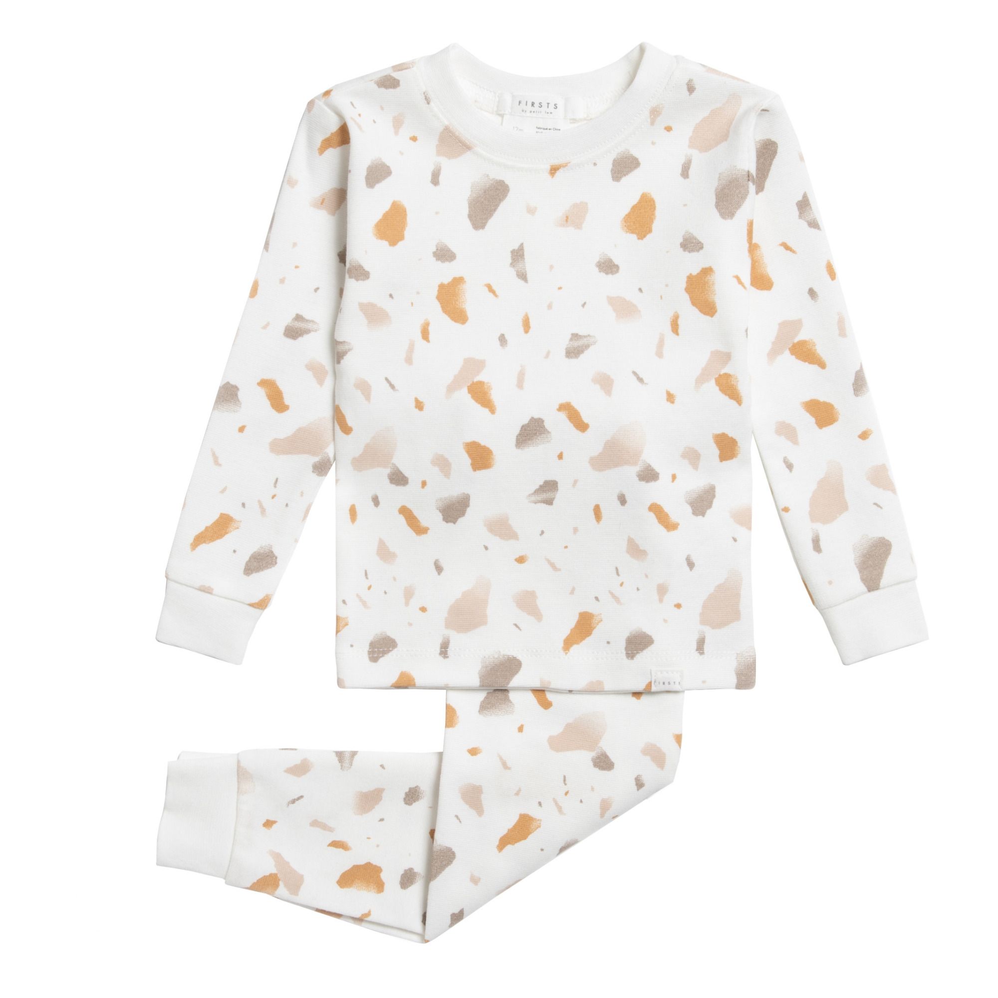 Pyjama Deux Pièces Imprimé Terrazzo Blanc- Image produit n°0