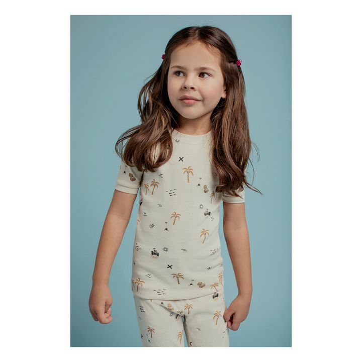 Pyjama Deux Pièces Palmiers Beige- Image produit n°1