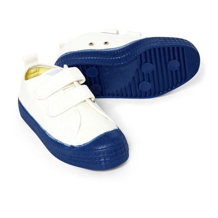 Vegan Bicolour Velcro Sneakers | Navy blue- Product image n°2