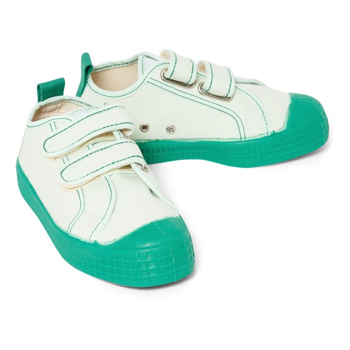 Star Master Contrast Stitch Velcro Sneakers | Green water- Product image n°1