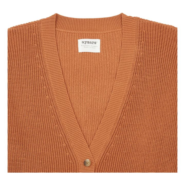 Cárdigan Liso de algodón orgánico Naranja- Imagen del producto n°1