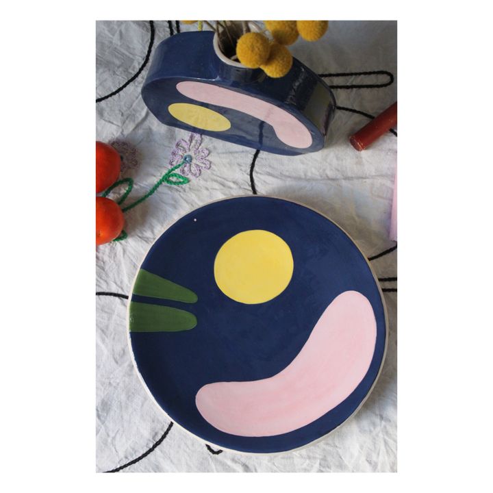 Plat rond Miromesnil en céramique | Bleu- Image produit n°0
