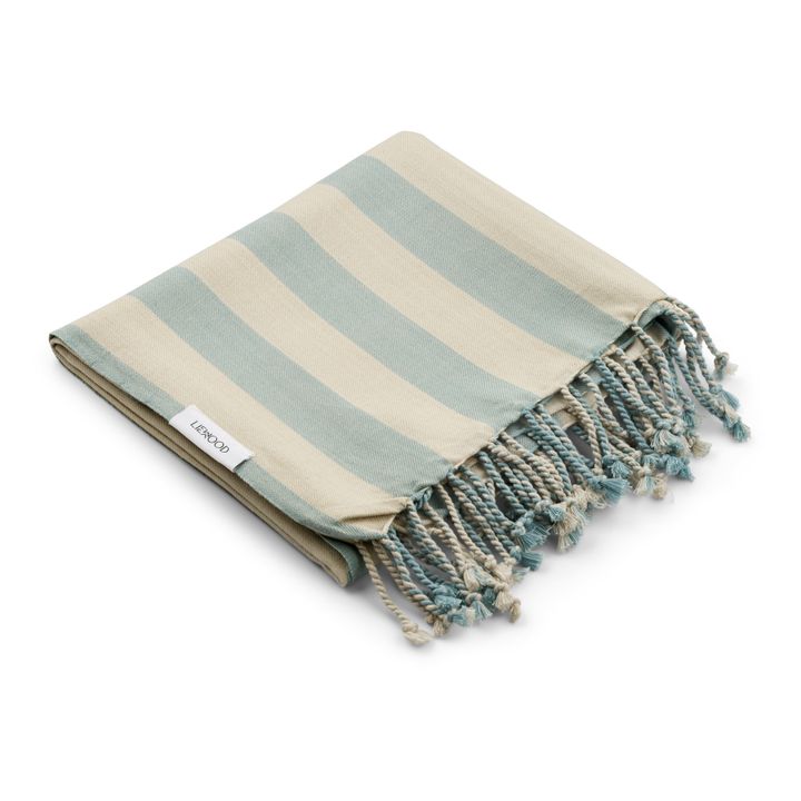 Serviette de plage Mona en coton bio Bleu pâle- Image produit n°0