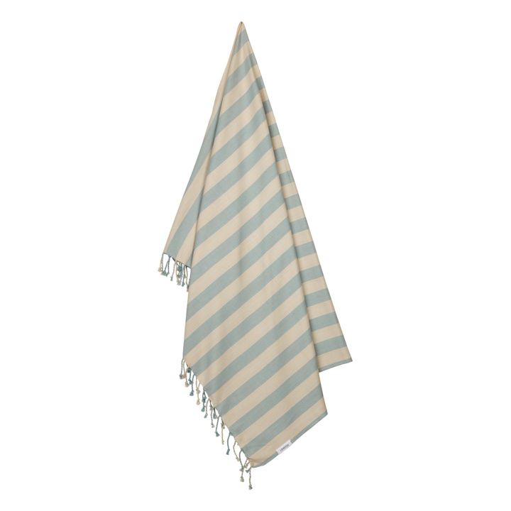 Serviette de plage Mona en coton bio Bleu pâle- Image produit n°1