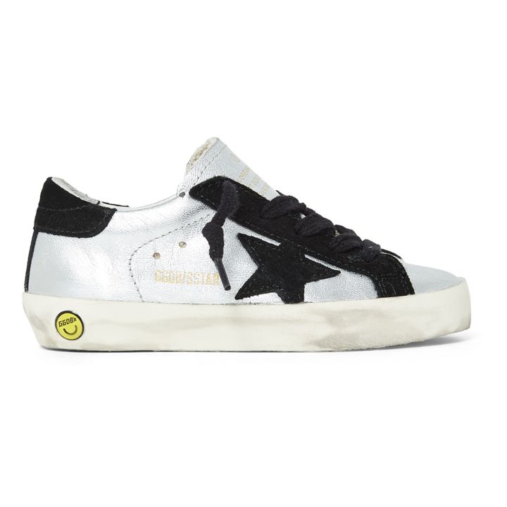 Baskets Super-Star Cuir Laminé Argenté- Image produit n°0