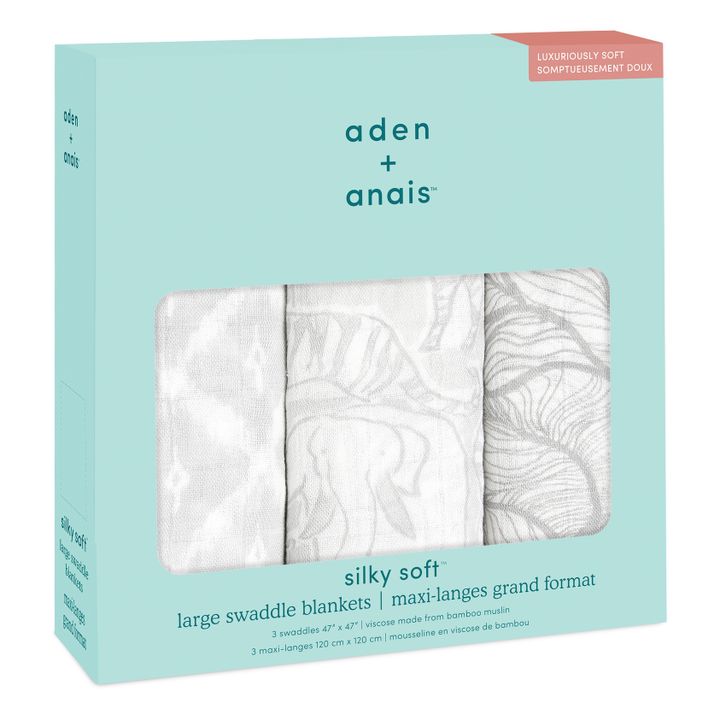 Silky Soft Culture Club Organic Cotton Maxi Swaddling Cloths - Set of 3 | Gris Ratón- Imagen del producto n°4