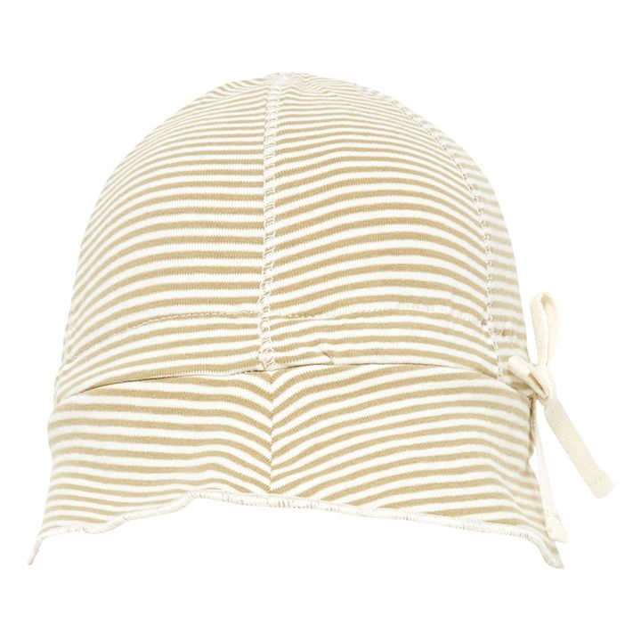 Organic Cotton Striped Bucket Hat Khaki- Product image n°0