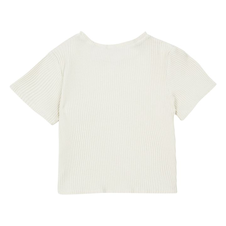 Camiseta algodón orgánico de canalé Bouleau | Blanco Roto- Imagen del producto n°2