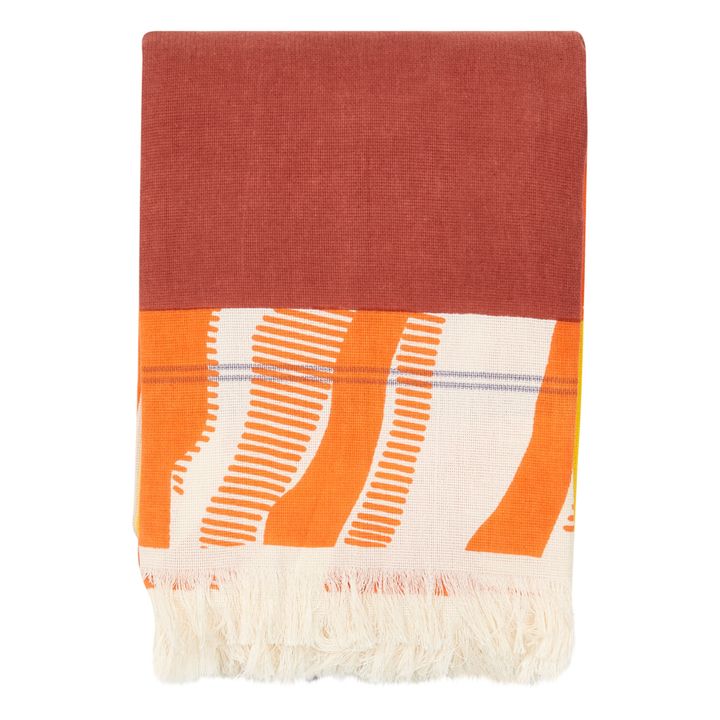 Fouta Onde - 1 place | Orange- Image produit n°2