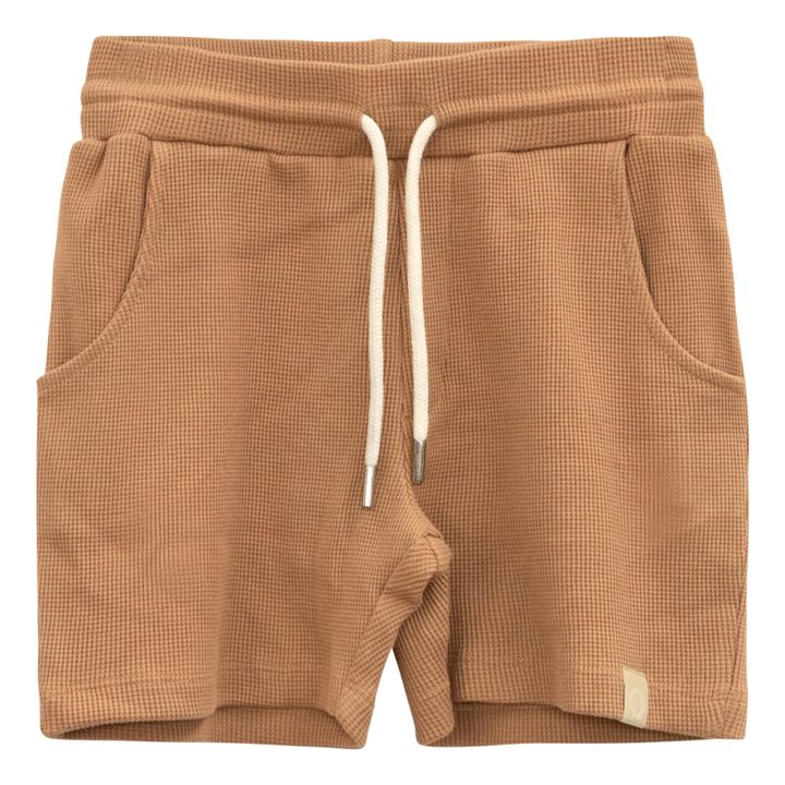 Short Coton Bio Gaufré Remo Camel- Image produit n°0