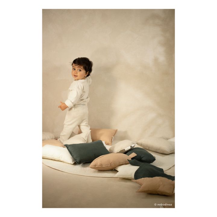 Coussin feuille - Lin Français | Sable- Image produit n°4
